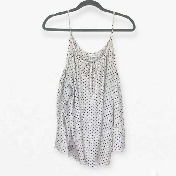 Jules & Leopold Black and White polka dot Open Cold shoulder strap top Blouse XL - Picture 5 of 9